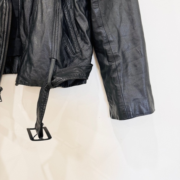 Alice & Olivia Black genuine Leather Jacket - Picture 9 of 13